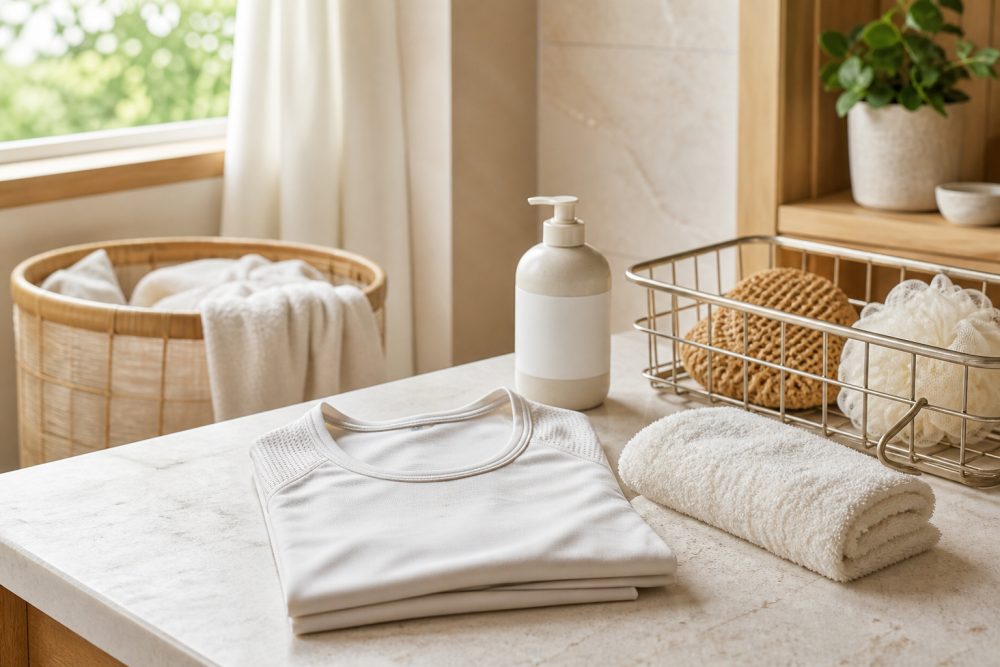 Changing out of sweaty clothing and using a gentle cleansing routine may reduce occlusion and irritation while the cause is assessed.
