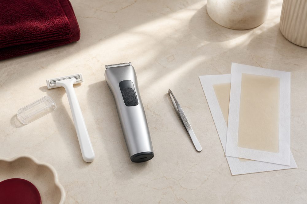 Shaving or trimming usually preserves the follicle target between laser hair reduction sessions; waxing, threading, plucking and epilating remove hair from the root.