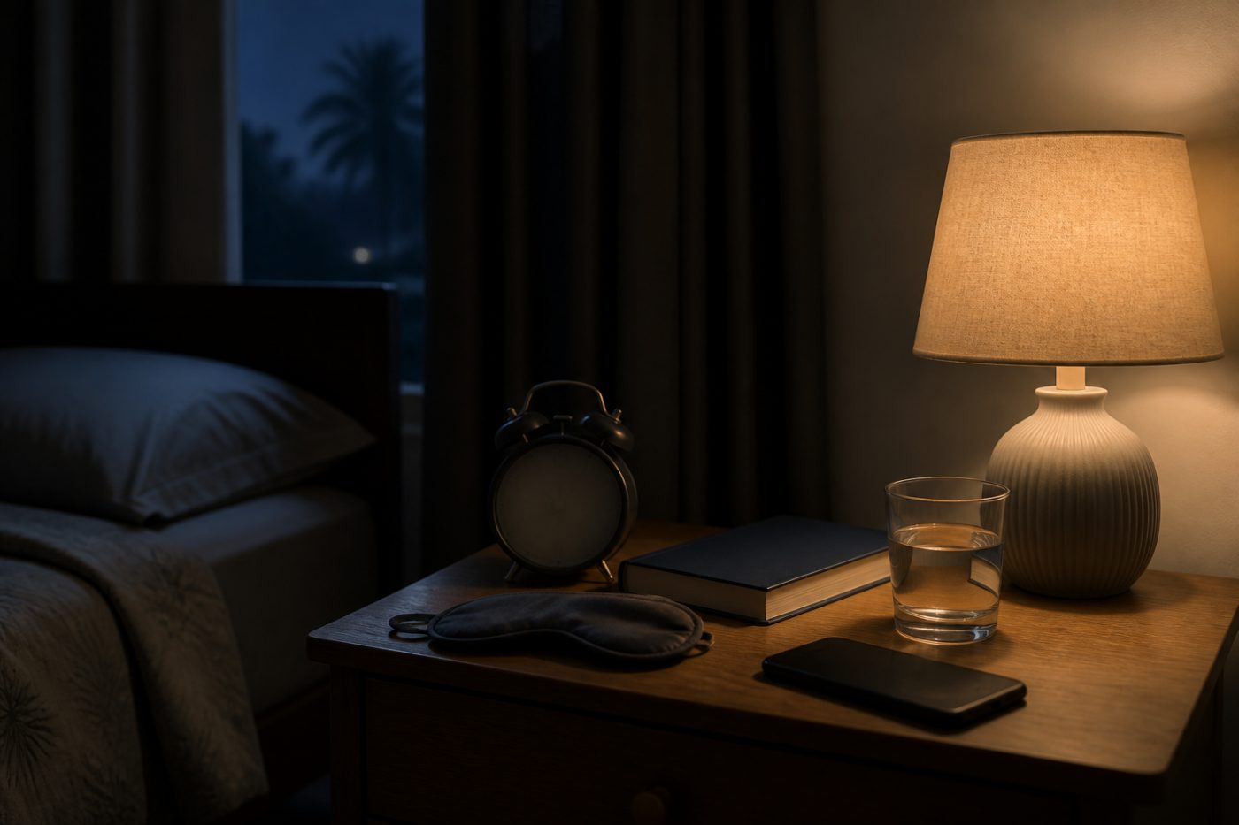 Sleep routine with clock journal and dim evening light for weight management